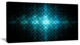 Blue Flash of Light on Radar, Abstract Wall Art Canvas, 32x16
