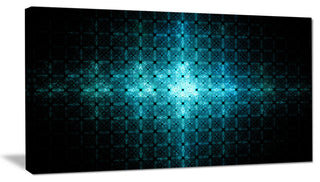 Blue Flash of Light on Radar, Abstract Wall Art Canvas, 32x16