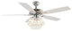 Modern Crystal Ceiling Fan With Lights and Remote Control, 5 Blades, Chrome