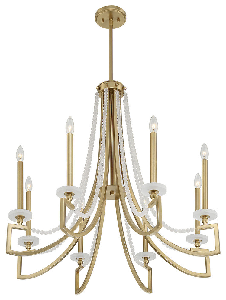 Helen 8-Light Chandelier, Warm Brass