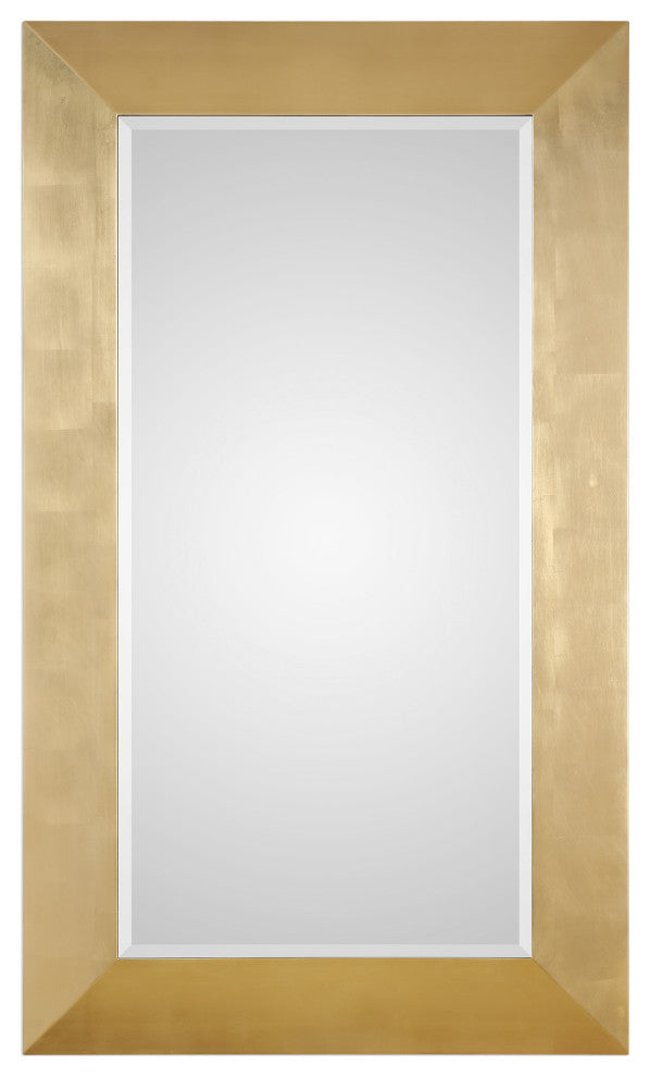 Uttermost Chaney Pine Glass and MDF Wood Decorative Mirror in Gold
