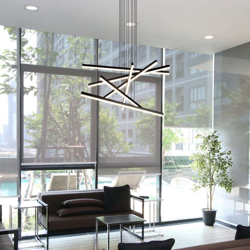 32" ETL Certified Integrated LED Pendant Lighting Fixture, Black VMP25060BL
