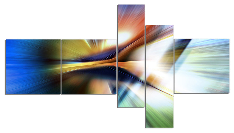 Rays of Speed Center, Abstract Canvas art print, 60"x32", 5 panels