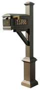 Westhaven System-Mailbox, 3 Cast Plates, Square Base, Pyramid Finial, Bronze
