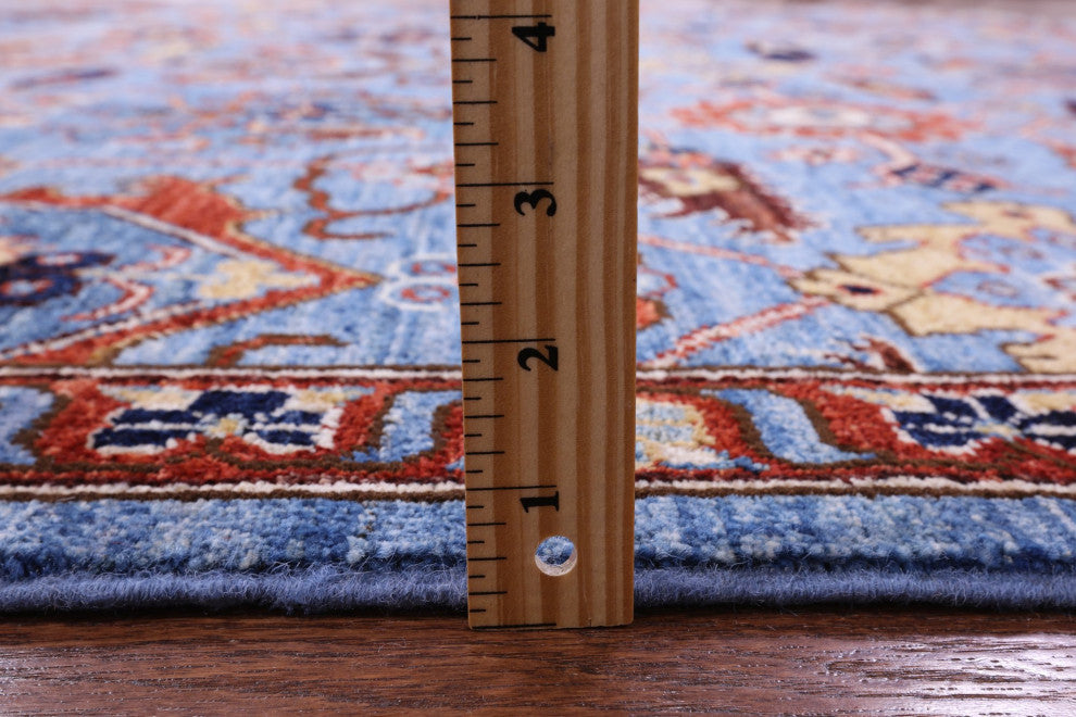 10' Square Persian Fine Serapi Handmade Wool Rug - Q12873