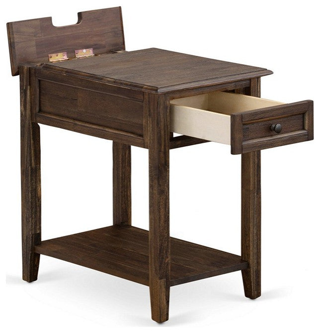 Night Stand, 1 Wood Drawer, Stable, Sturdy Constructed Distressed Jacobean