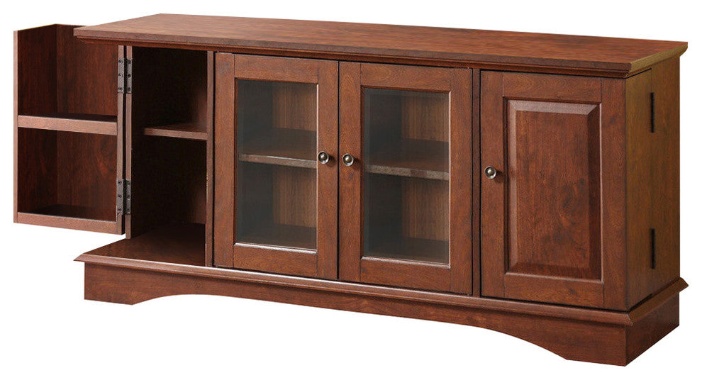 52" Brown Wood TV Stand Console