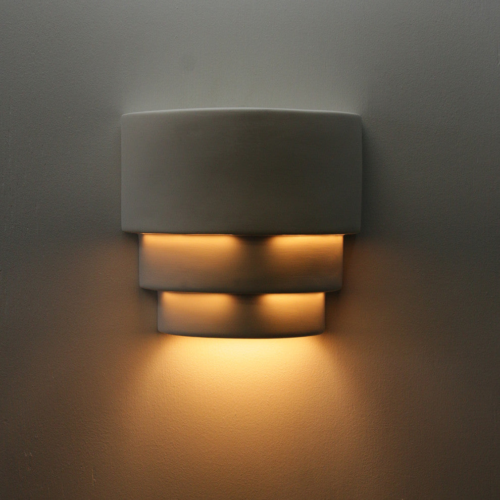 Dara Outdoor Wall Light, Paintable Bisque, Closed Top