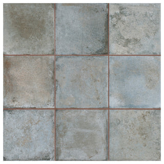 Kings Etna Encaustic Ceramic Floor and Wall Tile, Blue