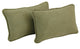 20"X12" Double-Corded Solid Microsuede Back Support Pillows Set of 2, Sage Green