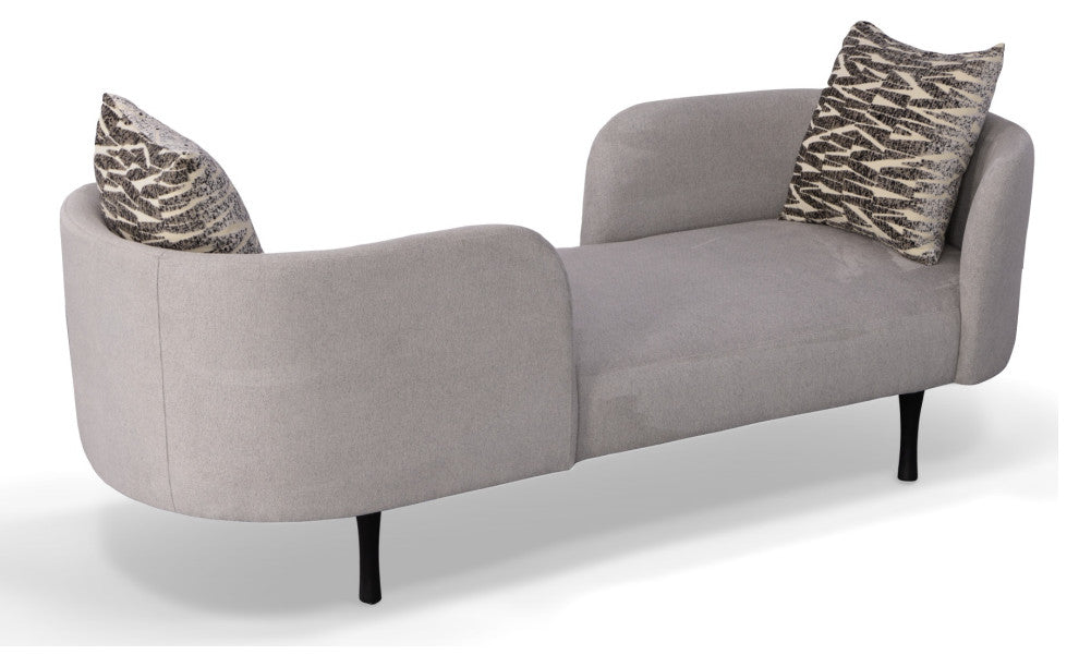 Divani Casa Jamie Glam Light Blue Fabric Two Seater Chaise