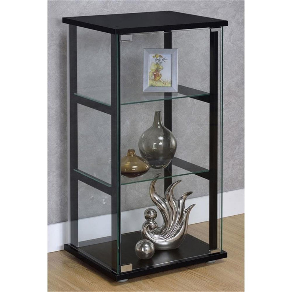 Coaster Cyclamen 3-shelf Glass Curio Cabinet Black and Clear