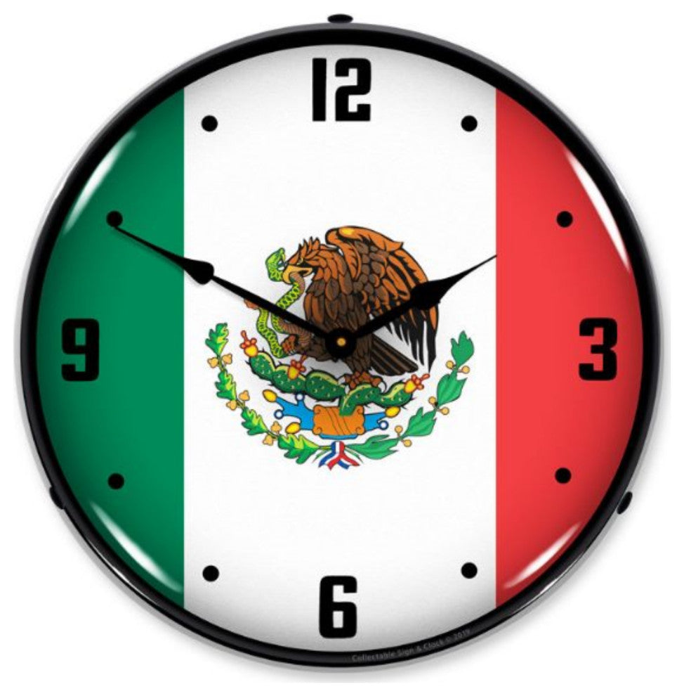1906696 Mexican Flag Clock