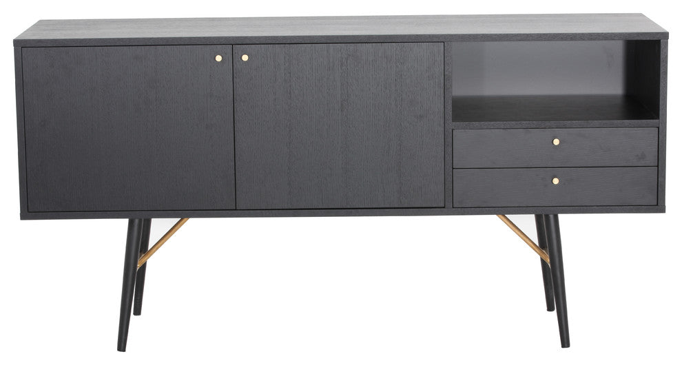 Modrest Billy Modern Black Oak and Gold Buffet