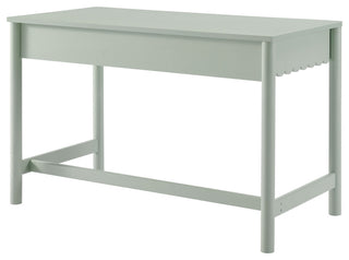 Emmeline 1-Drawer Scallop Writing Desk, Sage