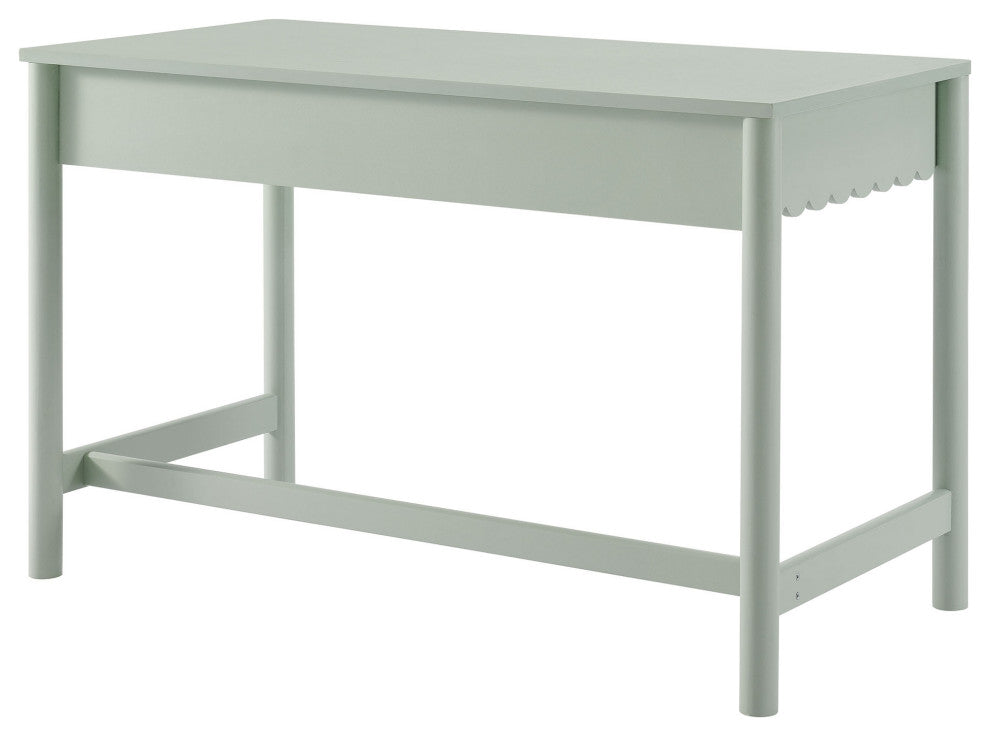 Emmeline 1-Drawer Scallop Writing Desk, Sage