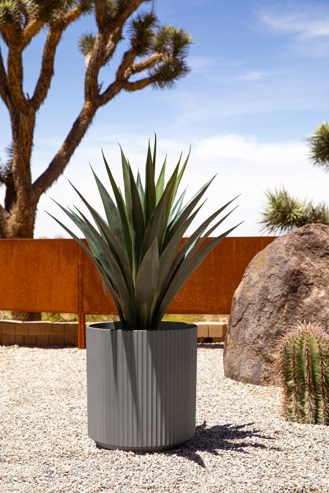 Veradek Demi Series Planter, Gray, 20", 2 Pack