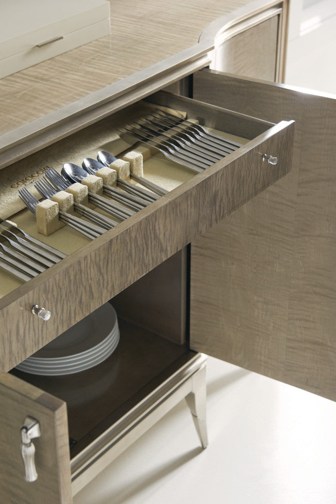 May I Serve You Silver Maple Sideboard