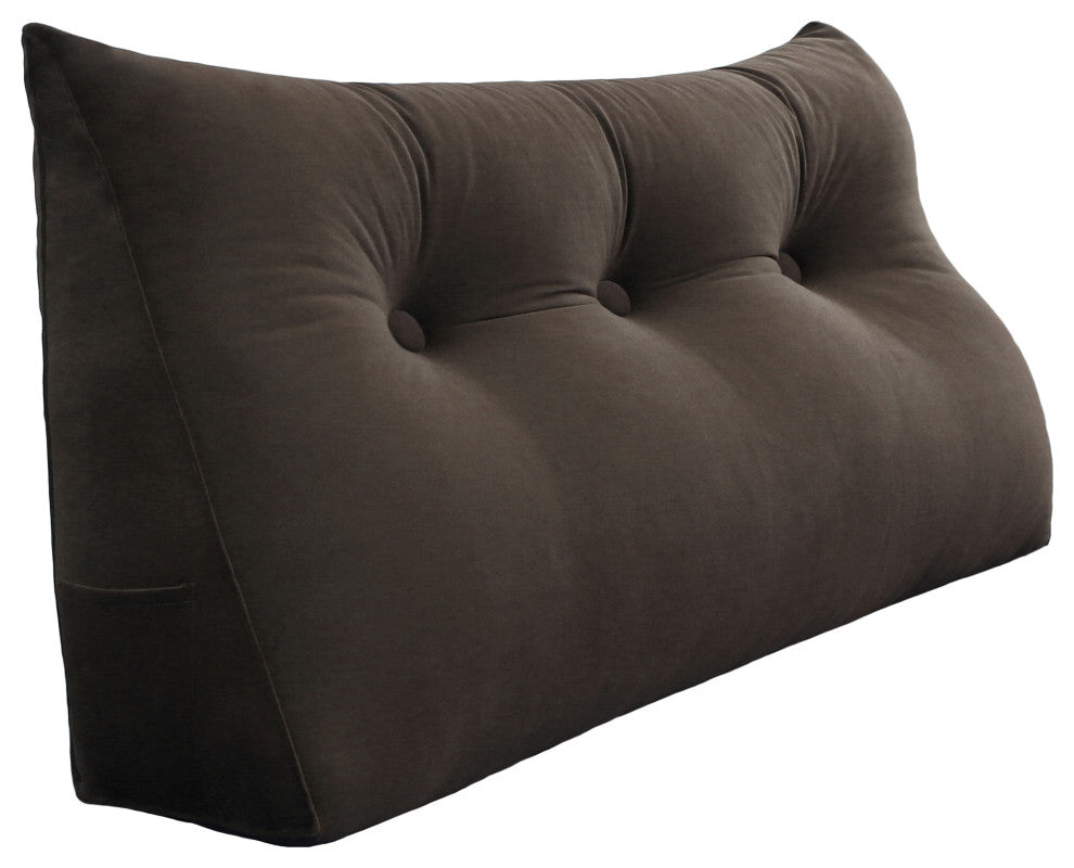 Large Reading Wedge Pillow Headboard, Bed Rest Triangular Bolster Backrest, 39x20x8