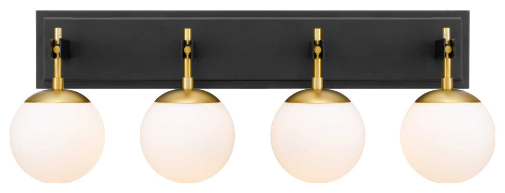 Allie 4-Lt Bath - Black/Satin Brass