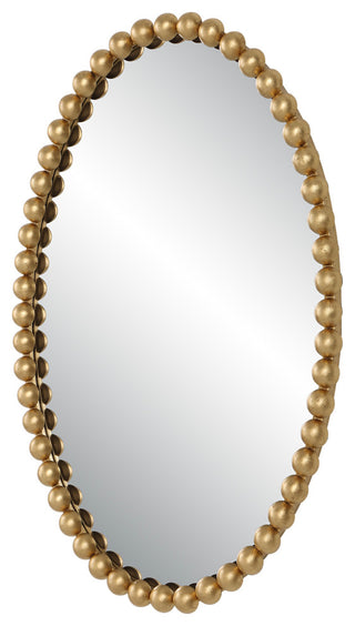 Uttermost 09875 Serna 20" W x 30" H Oval Framed Bathroom Mirror - Gold Leaf