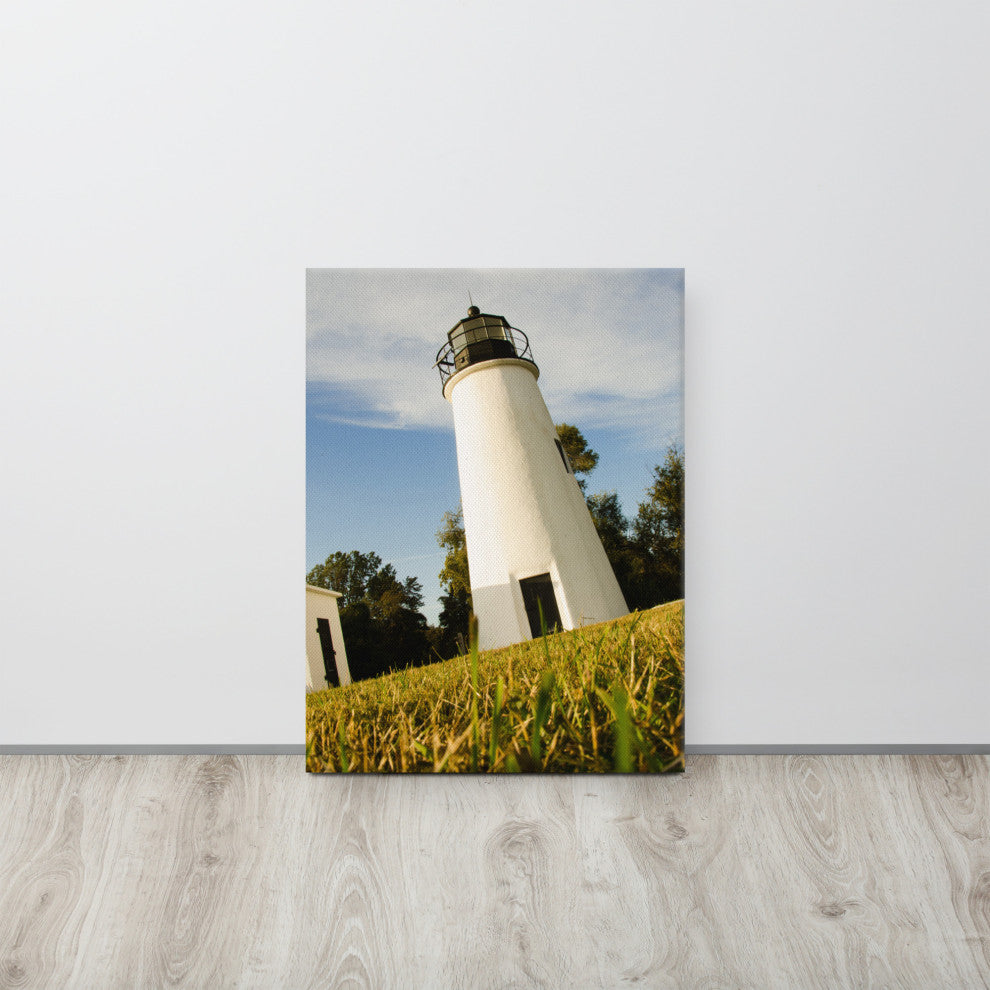 Turkey Point Lighthouse Coastal Landscape Photography Canvas Wall Art, 18" X 24"