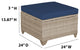 Maui 7-Piece Outdoor Conversation Set, Two Ottomans, Coffee Table, Stone