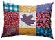 Printed Quilt Leaves Accent Pillow, Larkspur, 14"x20"