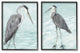 Heron Birds Standing Shallow Beach Water Coastal Waves,11 x 14
