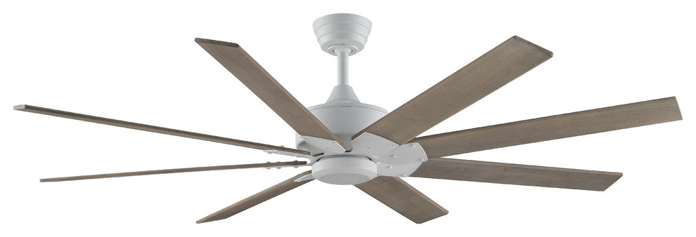 Levon 63" Ceiling Fan Matte White With Washed Pine Blades