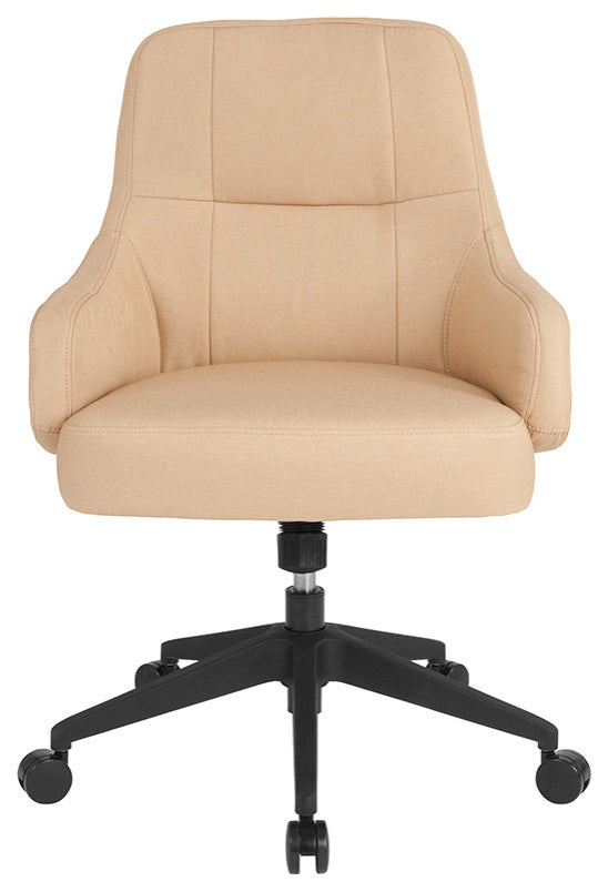 Dinan Home And Office Upholstered Mid-Back Chair In Beige Fabric