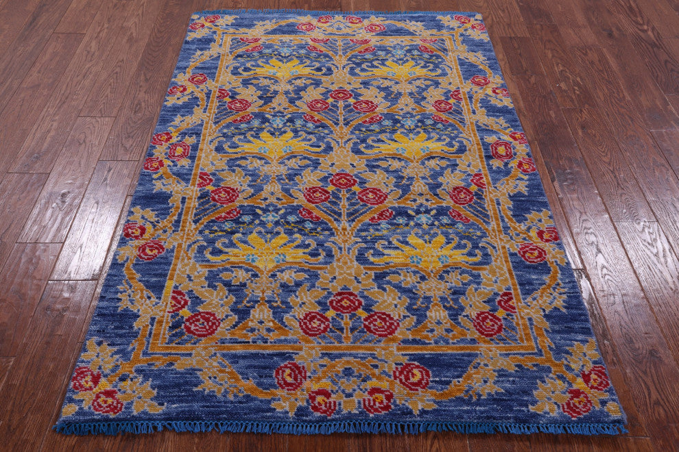 4' 1" X 5' 10" William Morris Hand Knotted Wool Rug - Q13464