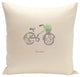 Polyester Decorative Pillow, Bicileta, Grey, Purple, Green, 20"x20"