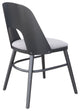 Dining Chair, Set of 2, Fabric, Wood, Gray, Black, Bar Kitchen Cafe Bistro