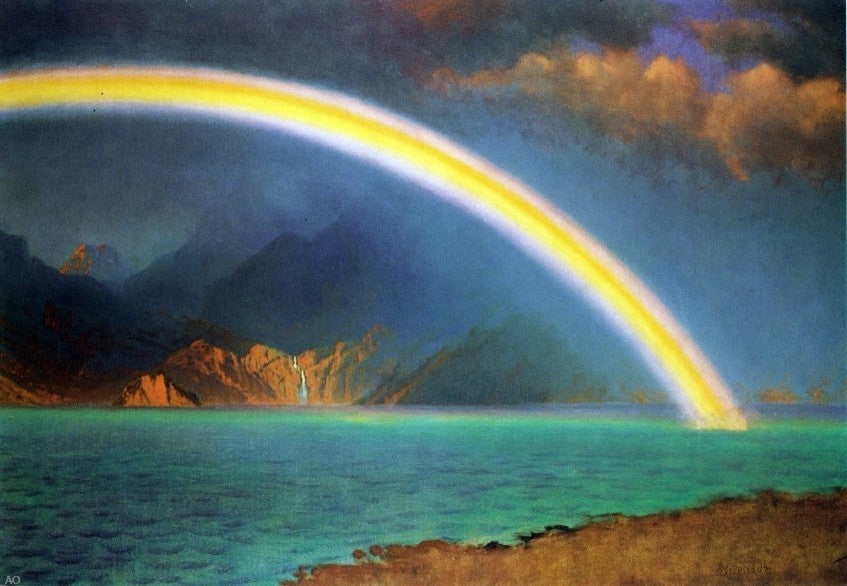 Albert Bierstadt Rainbow over Jenny Lake Wyoming Wall Decal Print