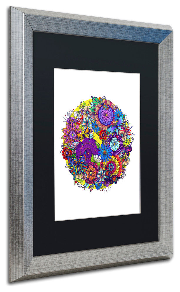Hello Angel 'Butterfly Garden' Art, Silver Frame, Black Mat, 20x16