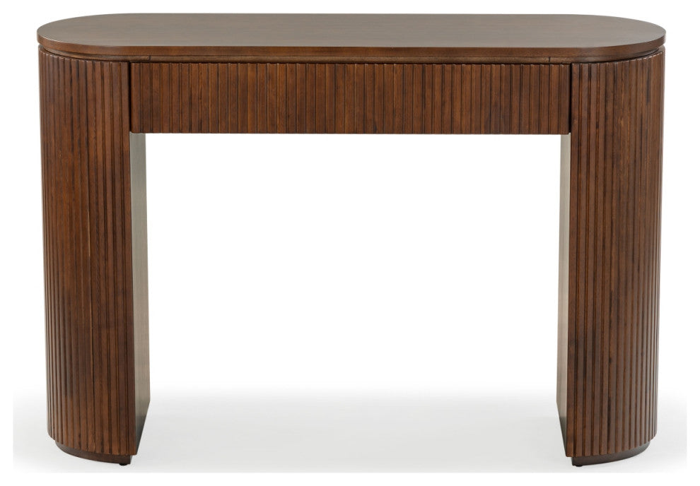 Safavieh Couture Rikki Fluted 1 Drawer Console, Walnut