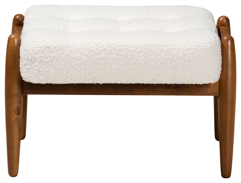 Ester Cream Boucle Ottoman Footstool