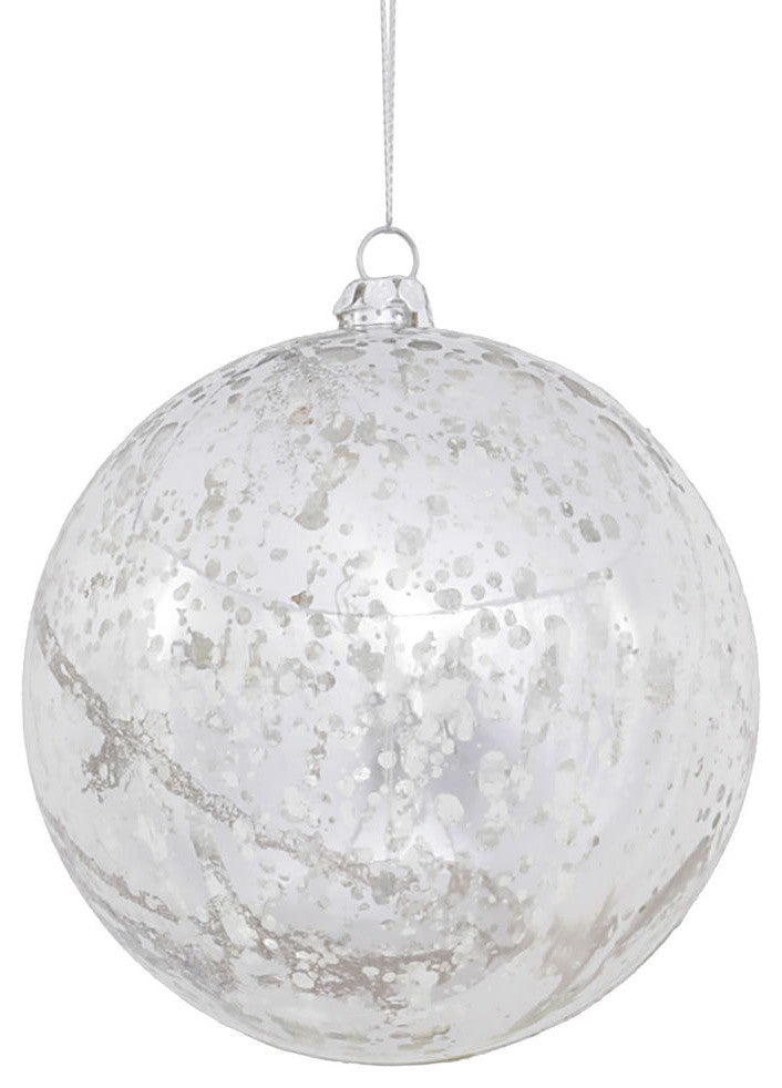 Vickerman 4" Ball Mercury Finish Shiny Set, of 6, Silver