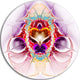 Pink Symmetrical Fractal Heart, Abstract Disc Metal Wall Art, 23"