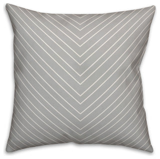 Gray Chevron 18x18 Throw Pillow