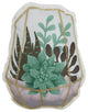 Succulent Terrarium Shaped Printed Pillow