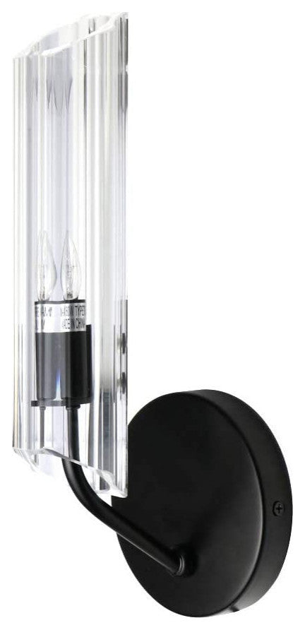 Modern 1 light wall fixture with glass shade black wall sconce for hallway