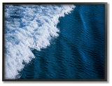 Blue Ocean Wave Crash Photograph, 24"x30", Black Frame