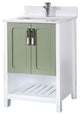 Florin Collection 24" Bathroom Vanity With Sink, Mirror, Countertop, Green