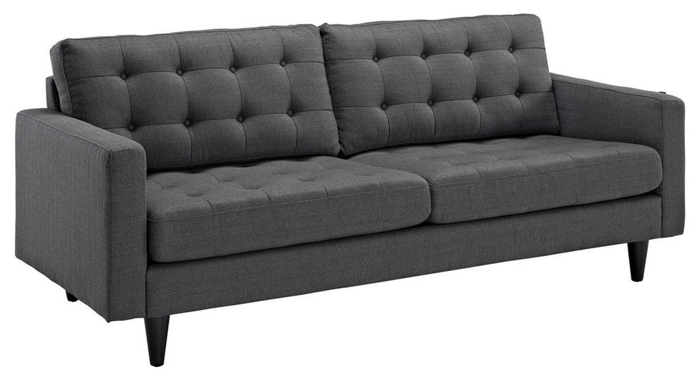 Modern Contemporary Living Room Armchair and Sofa 2-Piece Set Gray