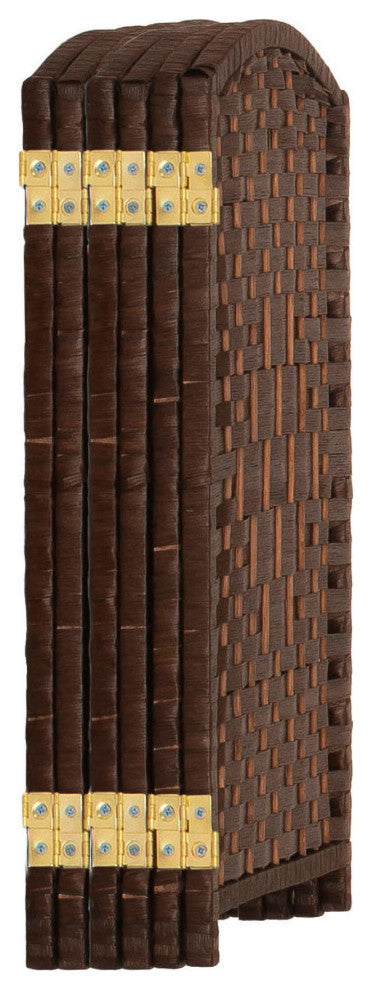 2 ft. Short Diamond Weave Fiber Room Divider Dark Mocha 6 Panel