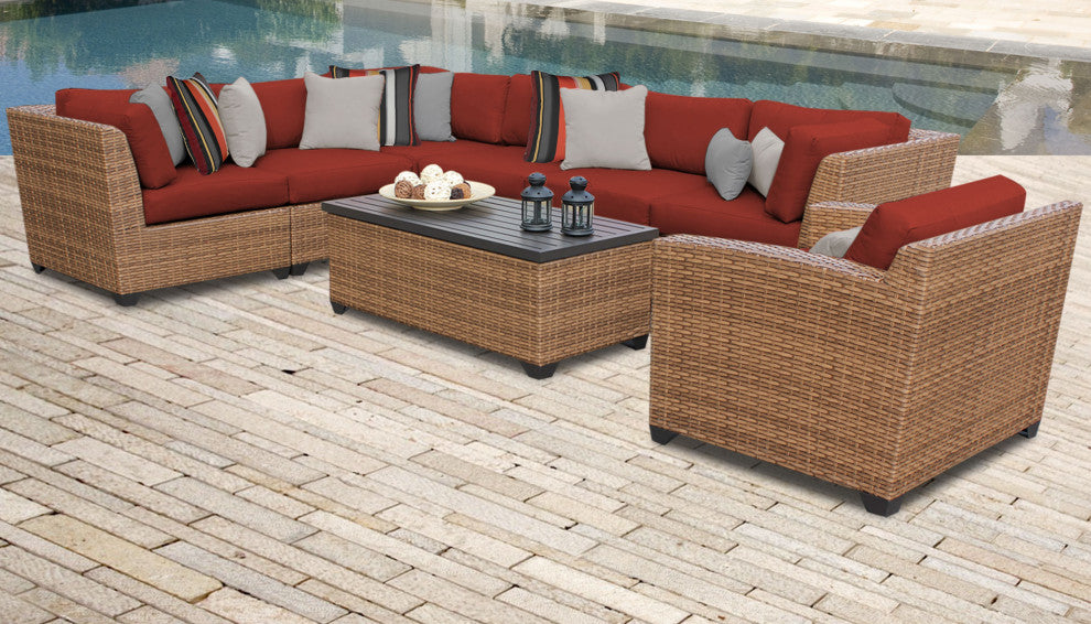 Laguna 8 Piece Outdoor Wicker Patio Furniture Set 08d