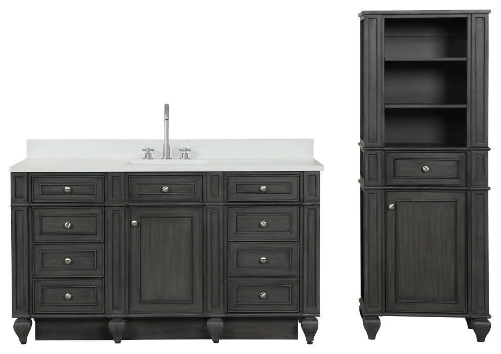 Winston 60" Single Vanity, Gray