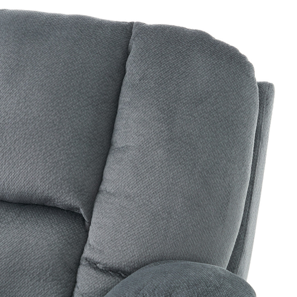 GDF Studio Raymond Steel Gray Fabric Glider Recliner